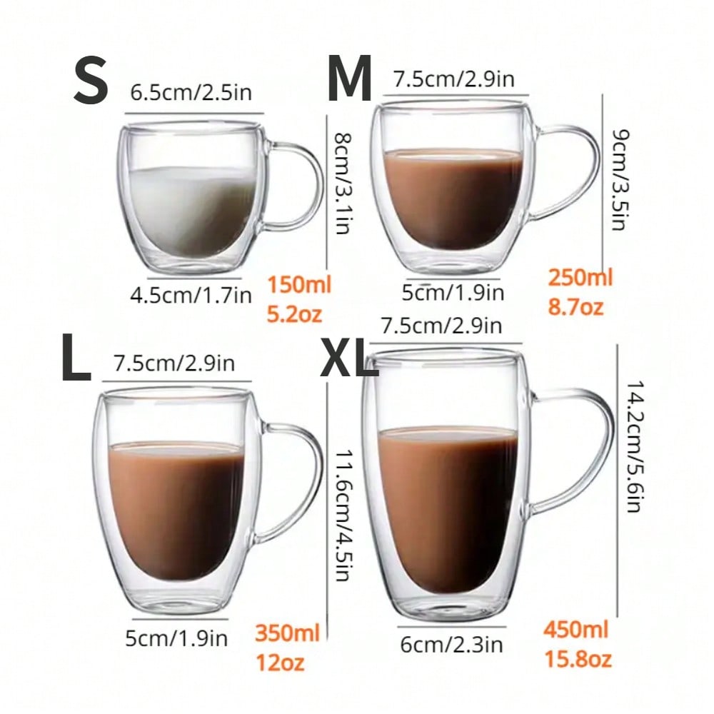 1PC Double Walled Glass Cups H - Espresso Shot Glass 评论和价格