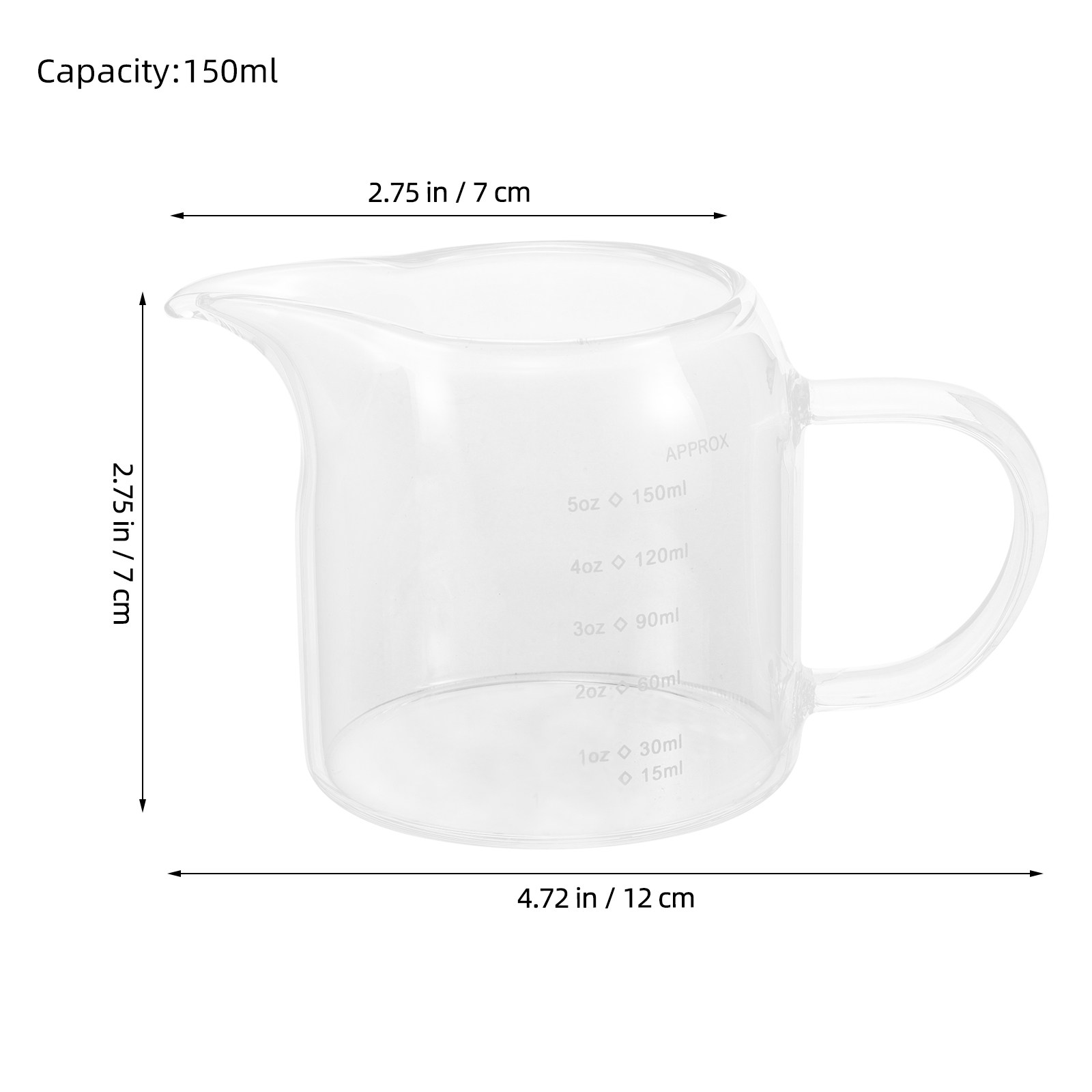 Glass Measuring Cup 150ml 5oz  - Espresso Shot Glass 评论和价格